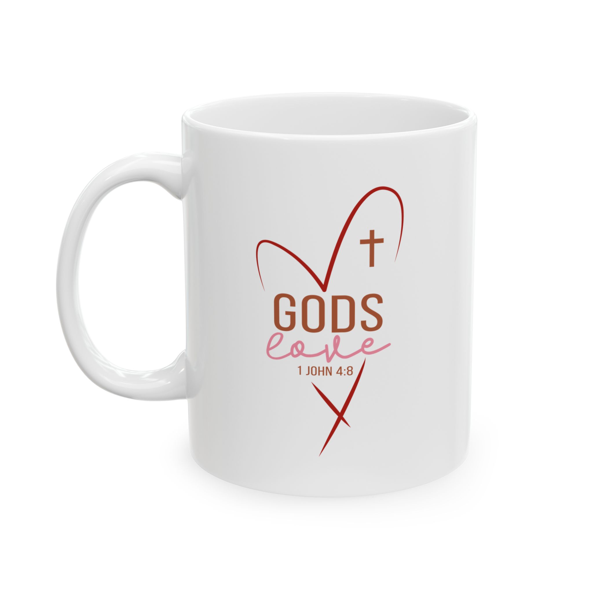 god’s love inspirational bible verse ceramic mug – christian faith coffee cup (11oz / 15oz)