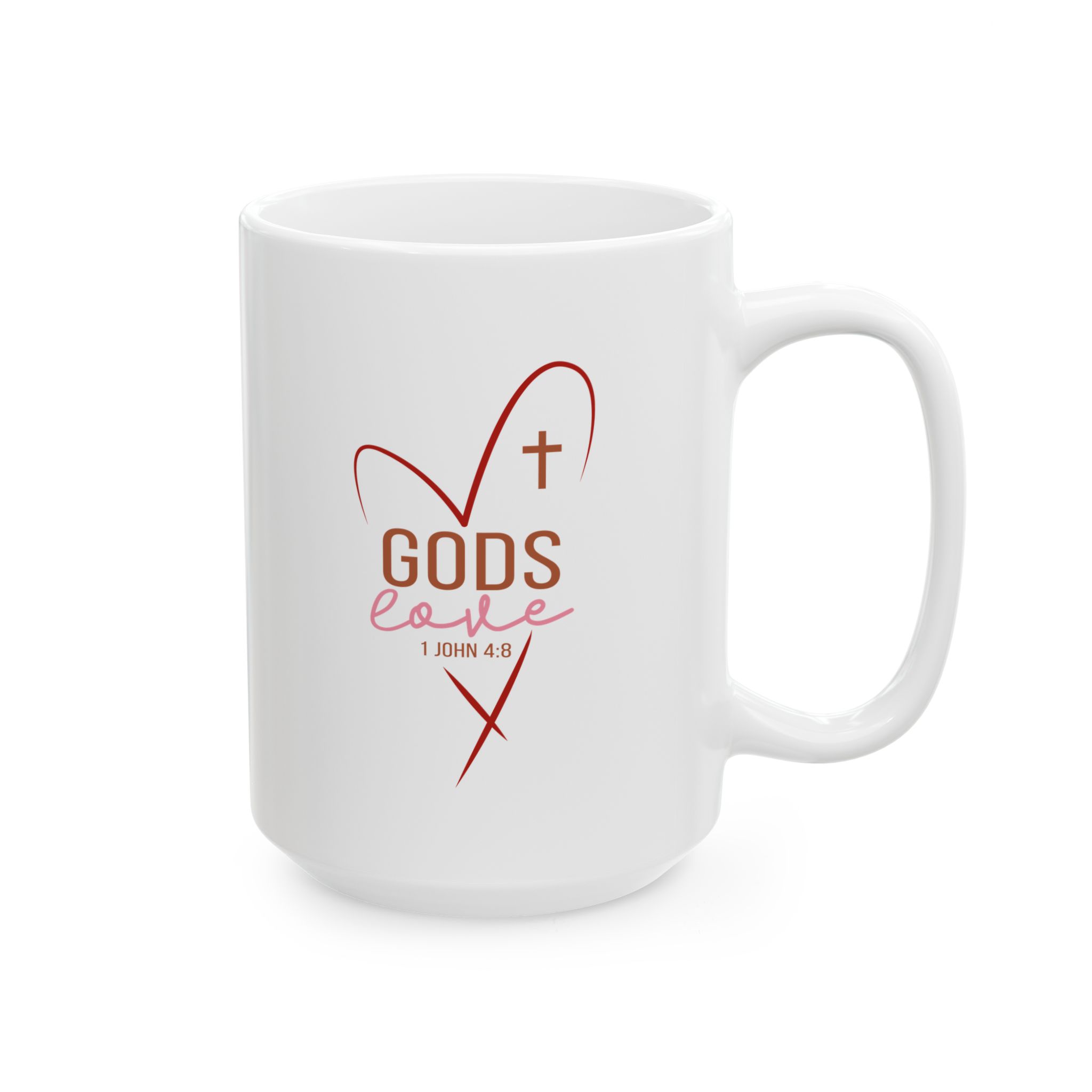 god’s love inspirational bible verse ceramic mug – christian faith coffee cup (11oz / 15oz)