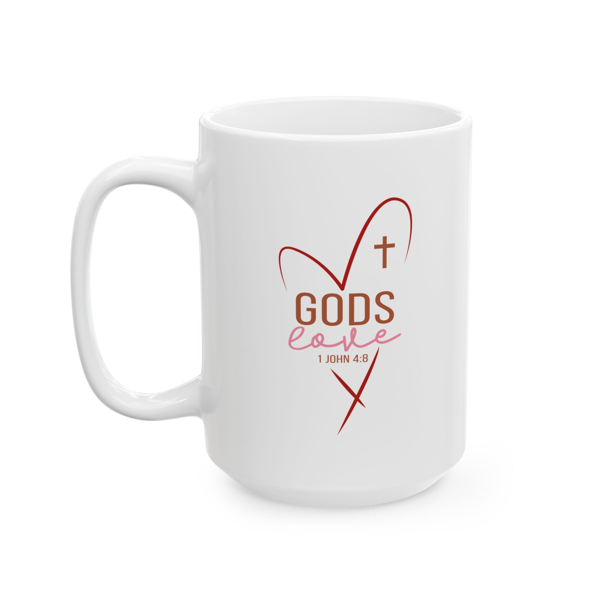 god’s love inspirational bible verse ceramic mug – christian faith coffee cup (11oz / 15oz)