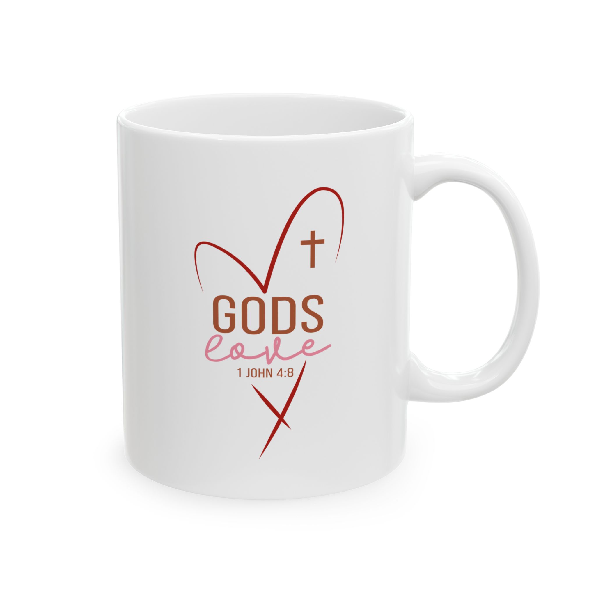 god’s love inspirational bible verse ceramic mug – christian faith coffee cup (11oz / 15oz)